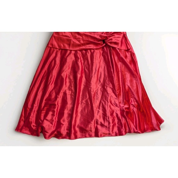 Jessica McClintock VTG Y2K Red Knot Draped Boned Formal Gown Dress Sz 14 NWT - Picture 3 of 13